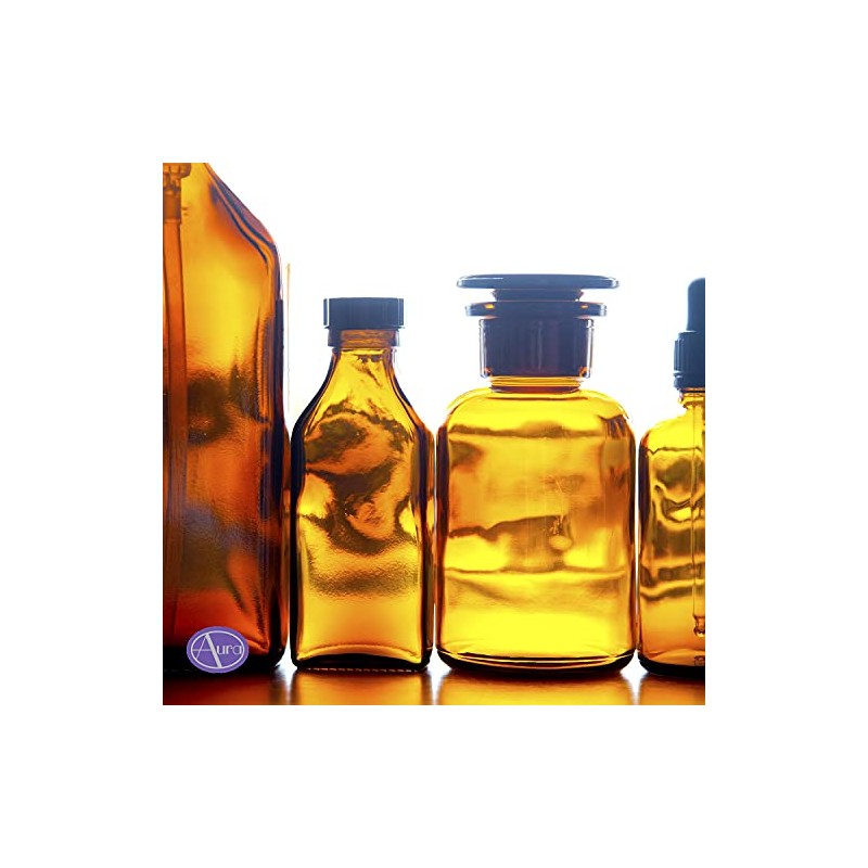 Aura 60ml Amber Glass Jars with Black Lids - Pack