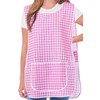 Ladies Check Design With Piping Tabard Apron Overalls Front Pocket
