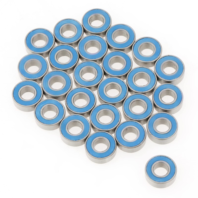 25PCS Set MR115-2RS Blue Metal Rubber Shield Ball Bearings 5*11*4mm