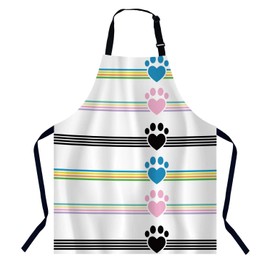 BGBDEIA Love My Paws Cat and Dog Apron for Women Men, Adjustable Apron Cooking Kitchen Chef Apron for Home Kitchen, Baking Gardening BBQ, Coffee House, Restaurant