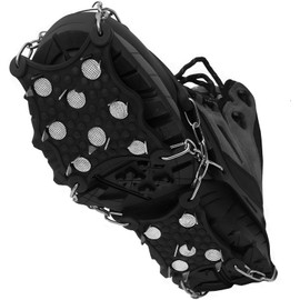 HOSLAFON Ice Grippers Traction Cleats,Anti Slip Snow Grippers Rubber Snow Spikes Crampons with 13 Steel Studs Outdoor Winter Ice Traction for Hiking, Fishing