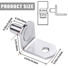 6.35mm/1/4 Inch Shelf Support Peg，Support Cabinet Shelf Pins，Shelf Bracket Pegs with Hole，L-Shaped Furniture Replacement Peg for Cabinets,Shelves,Wodrob