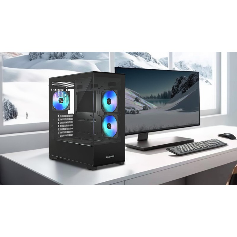 Raidmax i801 Tempered Glass Aqua View Case - Corner Structure-Free