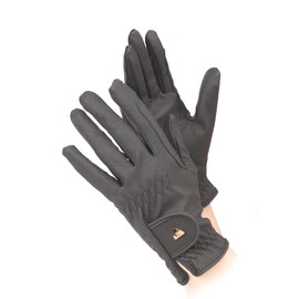 Shires Aubrion PU Synthetic Leather Horse Riding Gloves Child - Black Small, Black