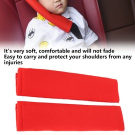 HERCHR 2PCS Seat Belt Cover Pad, Seatbelt Covers Seatbelt Cushion Seatbelt Silencer Car Accessories for Women Interior Shoulder Pads(Red)