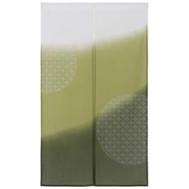 sunny day fabric Noren, Matcha, Width 33.5 x Length 59.1 inches (85 x 150 cm), Japanese Style, Hand-dyed Print, Gradient