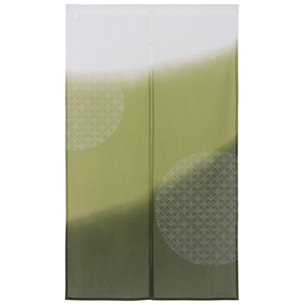 sunny day fabric Noren, Matcha, Width 33.5 x Length 59.1 inches (85 x 150 cm), Japanese Style, Hand-dyed Print, Gradient
