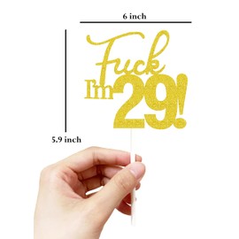 29 adornos para tartas, 29 adornos dorados para tartas de cumpleaños, divertida decoración para tartas 29 para hombres, 29 decoraciones para tartas para mujeres, decoraciones de 29 cumpleaños, decoración para tartas de 29 cumpleaños, 29 cumpleaños