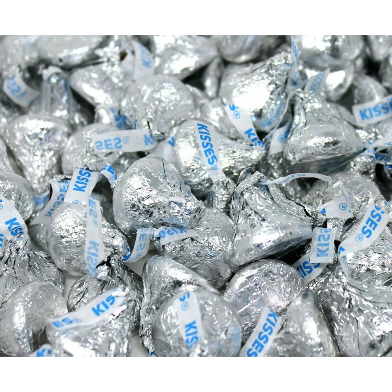 Hershey's Kisses Silver Foils Milk Chocolate Candy BULK CANDY- 1/2