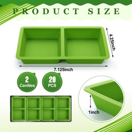 Tiangrid 20 Pcs Silicone Tray Dividers Compatible with Harvest Right Freeze Dryer Medium Trays Silicone Food Molds Compatible with Harvest Right Freeze Dryer Accessories Green Food Freezer Tray