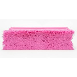 SPARTA Flo-Thru Heavy-Duty Deck Scrub Brush Nylon Bristled, Boat and Floor Scrub Broom with Protective Bumper for Floors and Large Equipment, Plastic, 9.5 Inches, Pink