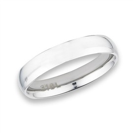 High Polish 4mm Wedding Ring New Stainless Steel Stackable Band Size 4