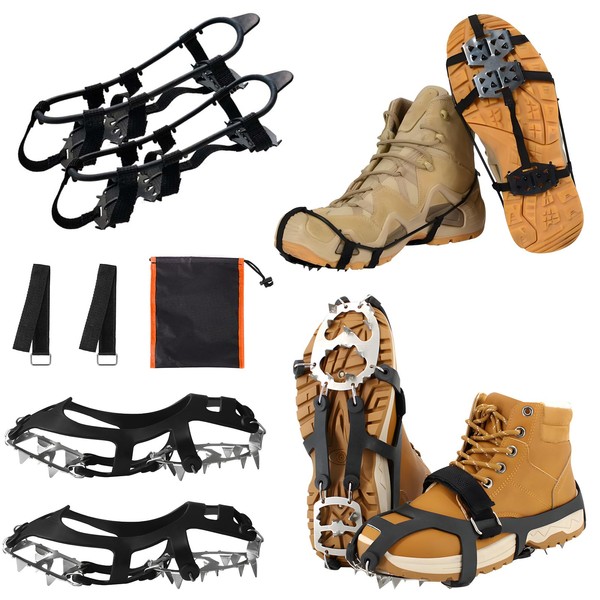 FairyPeach Shoe Spikes Winter, Non-Slip Shoe Spikes, Grödel Crampons, Mountain
