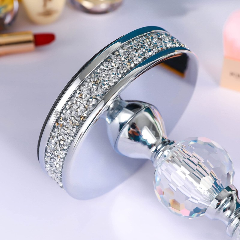 Hanjue Makeup Mirror, 360 Degree Swivel Vanity Mirror, Crystal Cosmetic