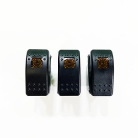 50 Caliber Racing LED Lighted On/Off Rocker Switch Pack Waterproof 12v 20amp Compatible with UTV, Auto, Boat, Truck, Can-am X3, RZR 900, XP1000, Turbo S, Pro R, Wildcat (3 Prong) (3, Orange)