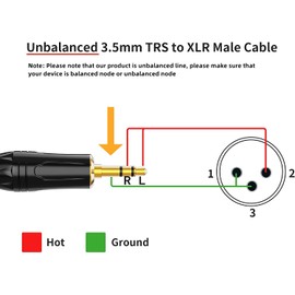 3.5mm to xlr,CableCreation 3.5mm trs to xlr 3.5mm to xlr Cable 3.5mm (1/8 Inch) Stereo Male to XLR Male Converter Cable 1.8M/Black