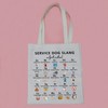 Funny Service Dog Tote Bag Service Dog Slang Alphabet Tote