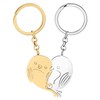 LONYOO Couples Lovebird Keychain Stainless Steel Heart Bird Keyring Valentines