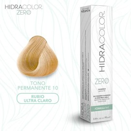 HIDRACOLOR - Tinte Permanente para Cabello Zero Color 10 Rubio Ultra Claro 90 ml, sin Amoníaco, Cubre Canas, con Miel y Aloe Vera, Gran Duración y Humectación, Coloración Cabello, Aporta Sedosidad