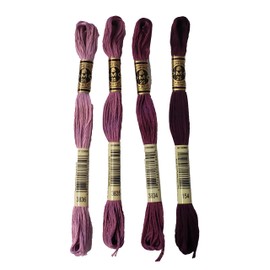 DMC 6-Strand Embroidery Cotton Bundle - Grape Color Family -4 Skeins of Thread - 8.7yd Skeins