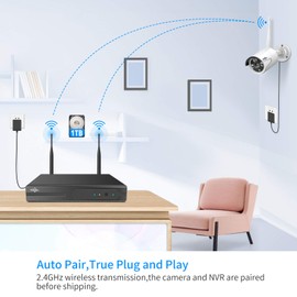 No HDD 16CH Full HD Security Network Video Recorder NVR System, Built-in WiFi Router, Supports 16 Cameras, Supports up to 6TB HDD, Work with Hiseeu Wireless Camera, Work with 2.4G/5G WiFi.
