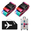 ZOUIQSS Pack of 2 Adjustable Suitcase Strap, Suitcase Strap, Durable