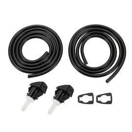 TUCKBOLD Windscreen Washer Nozzle for Dodg Grand Caravan 2008-2020 No. 55077460AA Front Black with 2 Pieces 1 Meter Liquid Hose 1 Set
