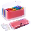 2 Pack 13-Pockets Expanding Accordion File Folder Mini Organizer Wallet