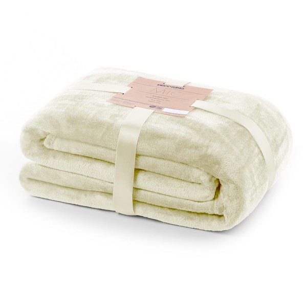 DecoKing Cuddly Microfiber Blanket Bedspread Fleece Faux Fur Blanket Fluffy