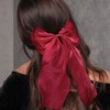 STSTR 2Pcs Large Hair Bow Clips, Silk Yarn Ribbon Bow