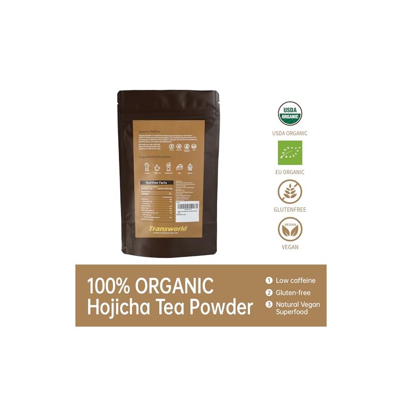 Jiuyu Polvo Hojicha de té verde matcha orgánico tostado al