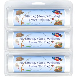 Premium Packable Travel-Size Eco-Friendly Coreless Biodegradable Toilet Paper Rolls | Convenient Plastic Dispenser | Fishing, Boating & Nautical (3-Pack) (401 I'm Sitting Here Wishing Fishing)
