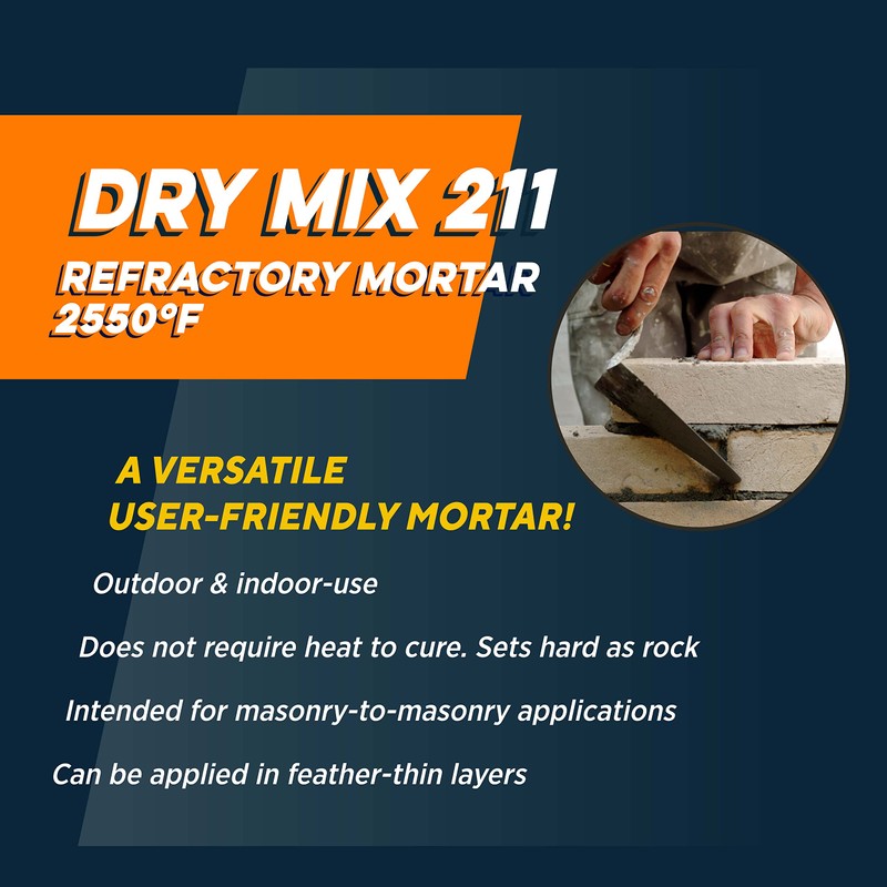 Rutland Dry Mix 211 Refractory Mortar, Masonry & Fire Brick