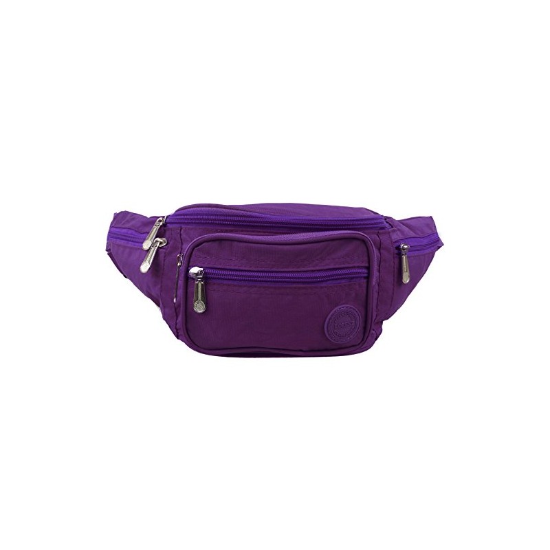 Lorenz Mens Ladies Crinkled Nylon Bum Bag (Purple)