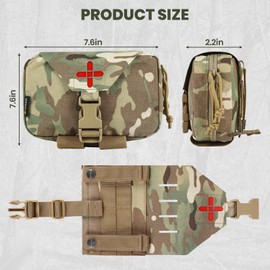 VOTAGOO GEAR IFAK Pouch, First Aid Pouch for Outdoor Emergency Survival, Rip Away Medical Molle Belt Pouch Handle Bag, Tactical Molle Attachments Trauma Bag