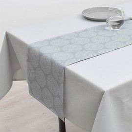 Style Decor W2701600 Laminated Table Runner, Waterproof, Scandinavian Table Center, 39.4 inches (100 cm), Wipable, Gray, Small Flower Pattern