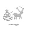 COLLBATH 1 Pair Women's Christmas Deer Earrings Silver Chunky Earrings