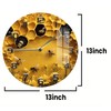 Bee & Honeycomb Wall Clock13 Inch 3D-Inspired Visual on 2D