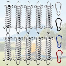 HUANGY Stainless Steel Double Hook Sun Sail Awning Accessories for Tension Springs, Tent Tensioner Awning for Camping Tents, Awnings, Fixing Accessories, Tension Springs Against Rust