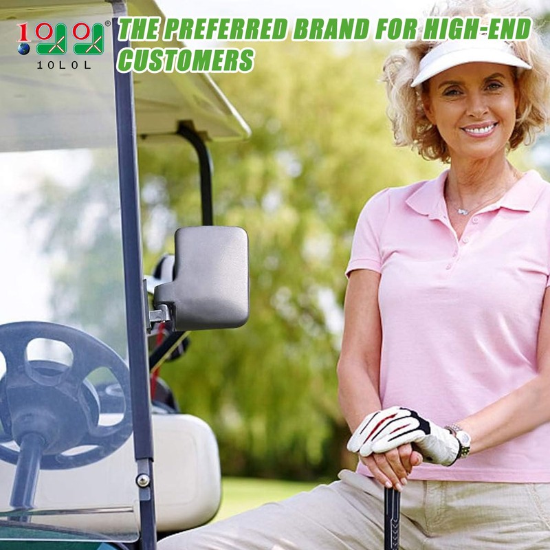 10L0L Golf Cart Side Mirrors with Blind Spot Mirrors, Universal