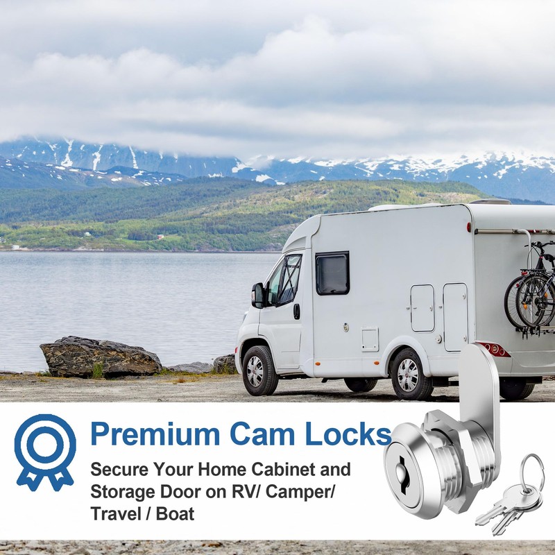 BOZXYE 6 Pcs Cabinet Locks with Keys, 5/8" Cam Locks