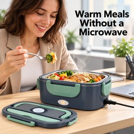 1.5L 60W Electric Portable Lunch Box Food Warmer – Leak-Proof Heated Meal Container for Car, Truck, Office, Home and Travel