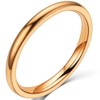 1.5mm Stainless Steel Thin Stackable Wedding Band Ring (Rose Gold,