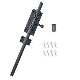 Barrel Bolt Latch 12 Inch Gray Cane Bolt Heavy Duty Gate Latch 304 Stainless Steel Hardware for Outdoor Fence Wooden Gates Barn Door Inside Door