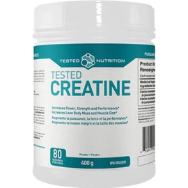 Tested Nutrition Creatine Monohydrate Powder | 5g Creatine Monohydrate | Increased Lean Muscle Mass, Improved Strength, Performance | Vegan, Gluten Free | Unflavoured, 80 Servings (400 g)
