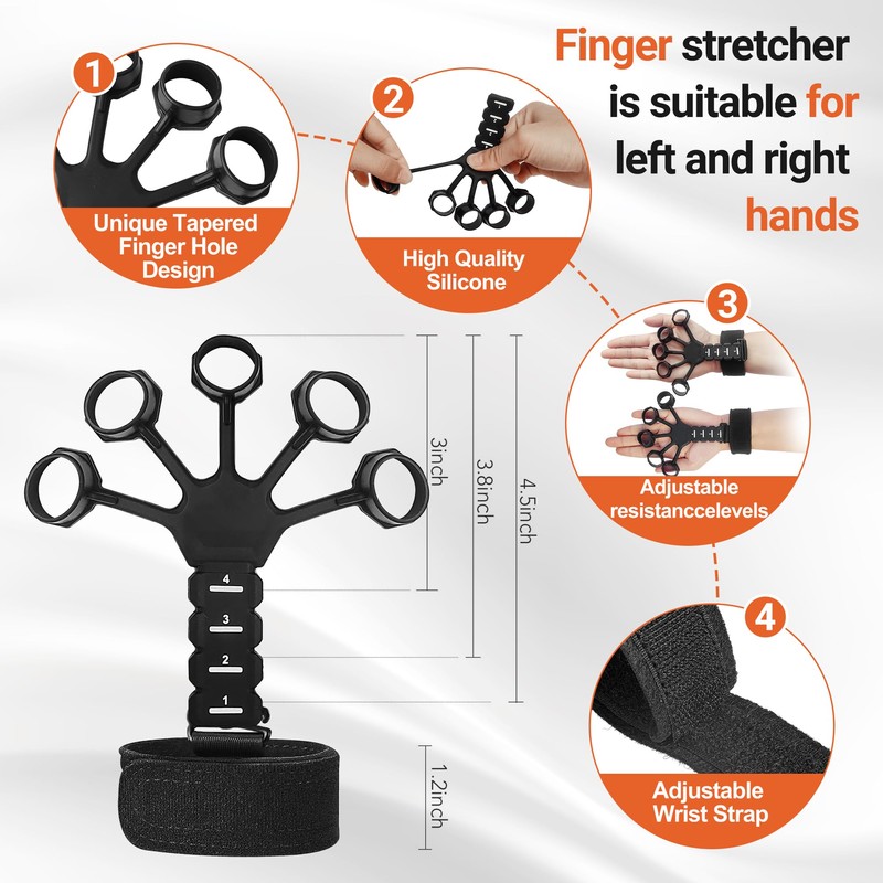 WATMAID Grip Strength Trainer Kit (5 Pack) Adjustable Resistance Hand