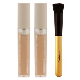 Innisfree Light Fitting Concealer Dark Circle Cover (No. 2 Peach Beige) 2pcs + Beauty Tool Master Foundation Brush / 이니스프리 라이트 피팅 컨실러 다크서클 커버(2호 피치 베이지) 2개+뷰티툴 마스터 파운데이션 브러시