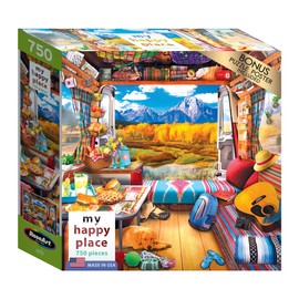 RoseArt - My Happy Place - Van Life - 750 Piece Jigsaw Puzzle for Adults
