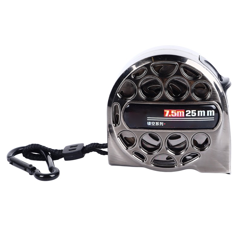 7.5M Nickel Plated Tape Measure Waterproof Rust Resistant Portable Hollow