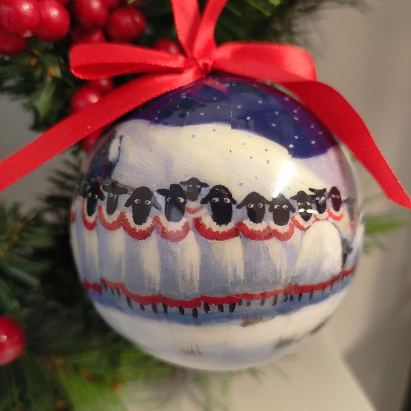 Sheep Christmas Bauble by Thomas Joseph - Ornament Ball Tree